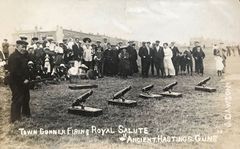 Town Guns firing salute over West Hill c1906